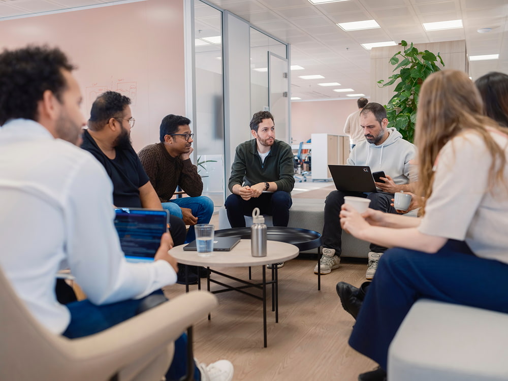 Attendees in a team meeting