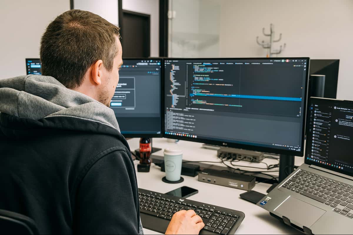 Man viewing computer screen