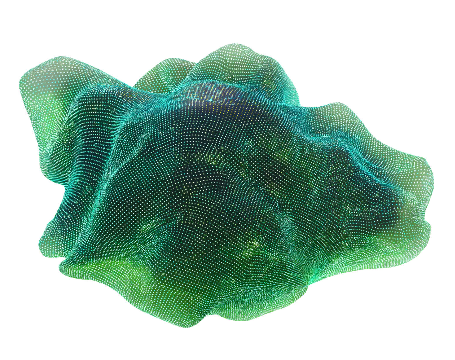 Green ethereal shape