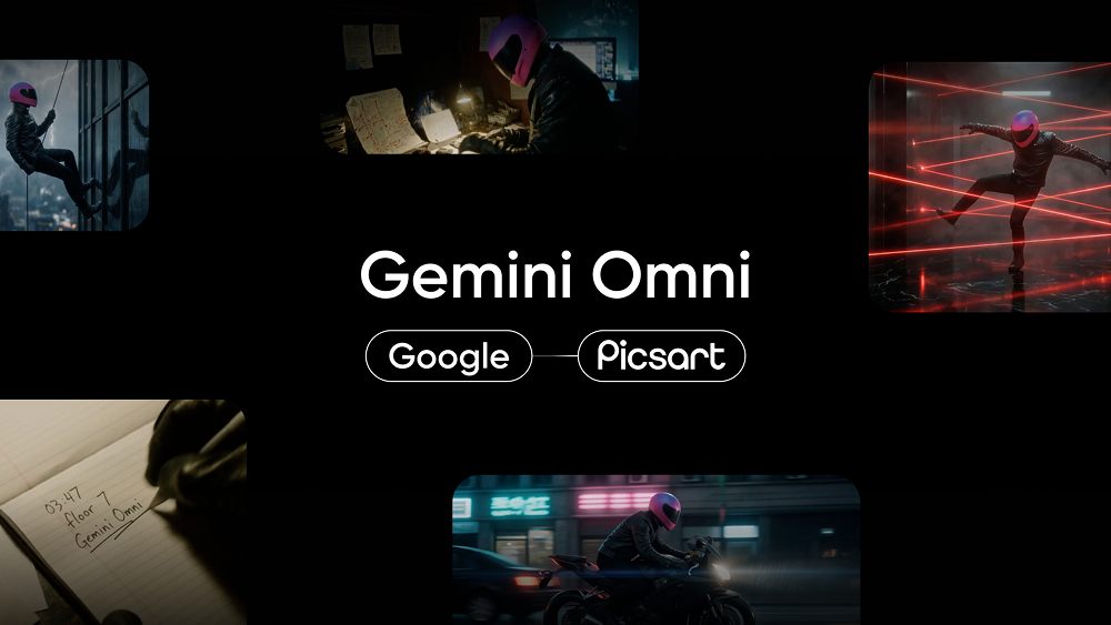 Google Cloud and Picsart branding with Gemini Omni