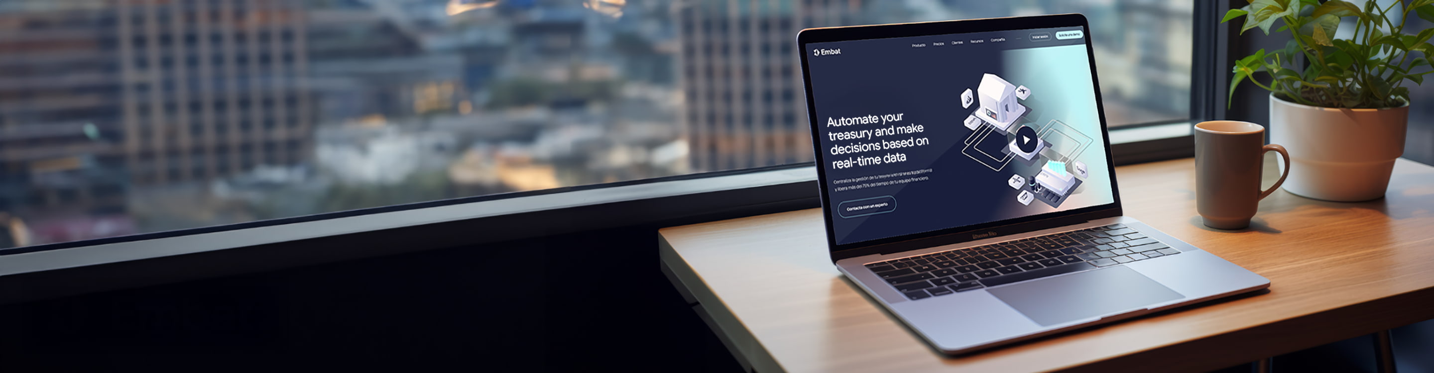 Embat Treasury Management Software on a laptop screen