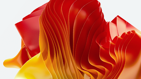 AI が生成した赤、黄、オレンジの波紋