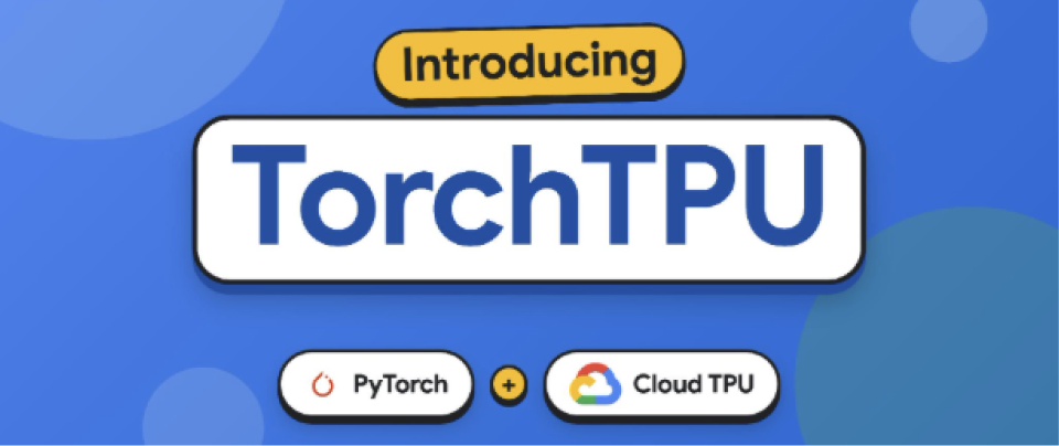 'Introducing TorchTPU' text on blue screen