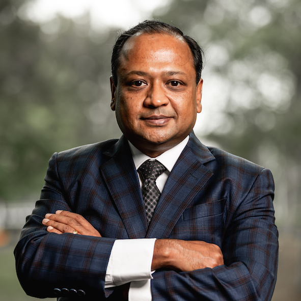 Executive wearing a dark suit
