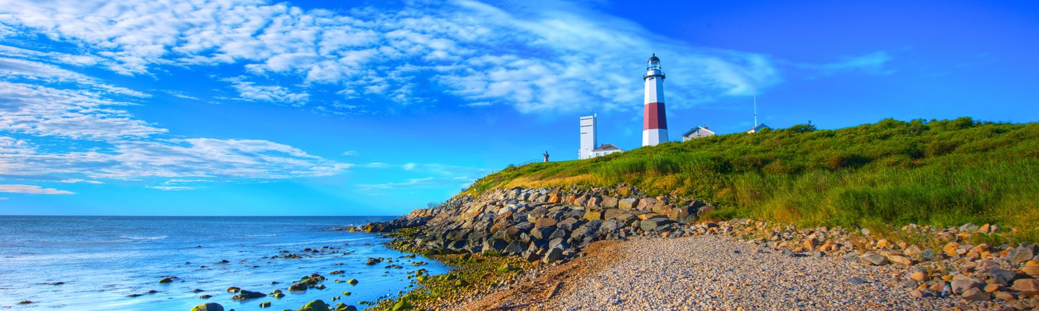 Montauk Point Lighthouse, located on the easternmost tip of Long Island in New York