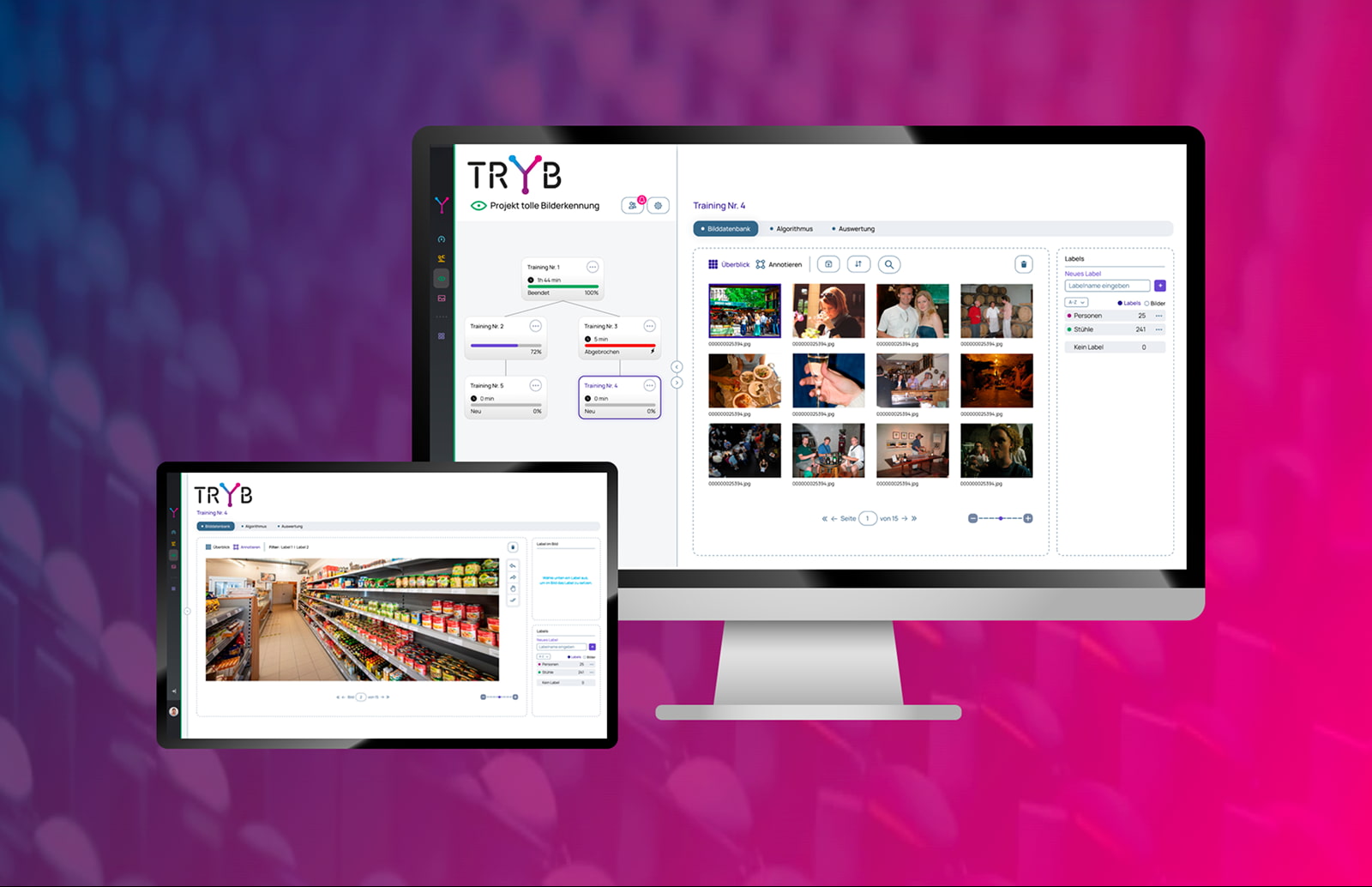 TRYB UX on monitor and tab