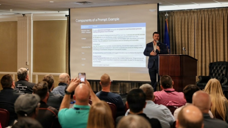 Google Public Sector leaders present at an AI workshop