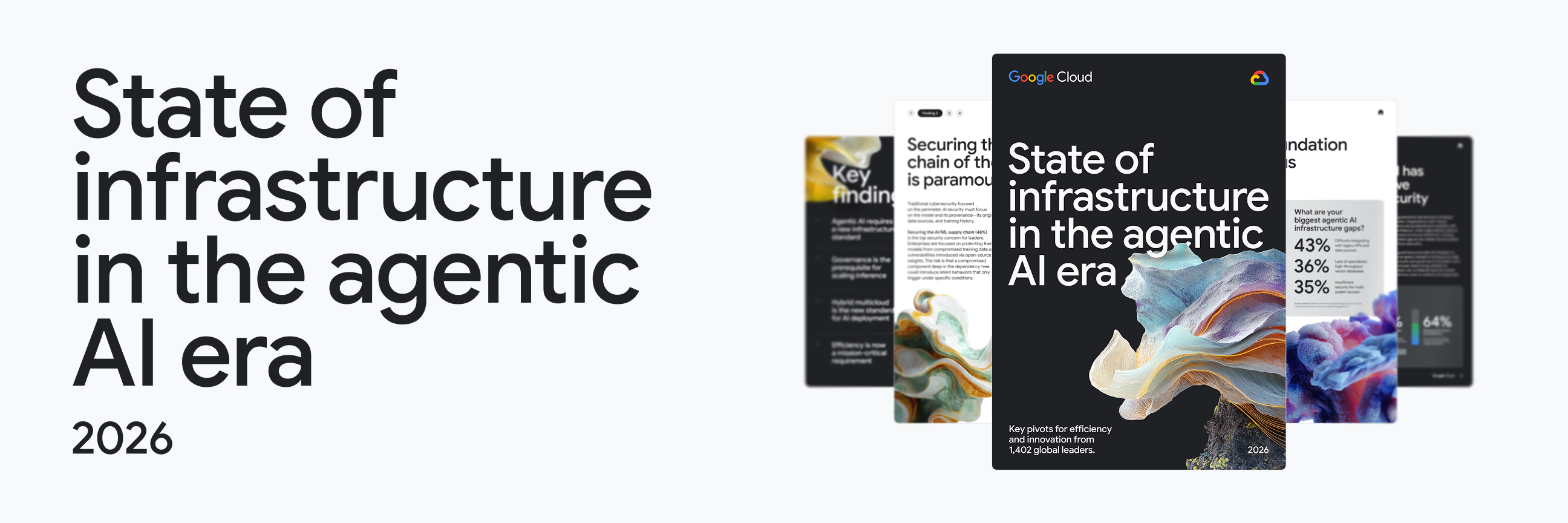 Report title shown: State of infrastructure in the agentic AI era 2026 alongside 5 sample pages of the report.