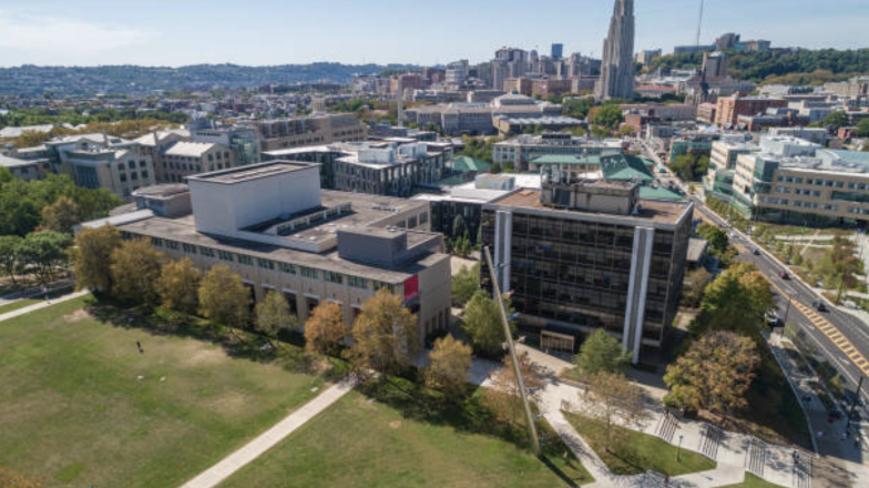 aerial view of the Carnegie Mellon University campus