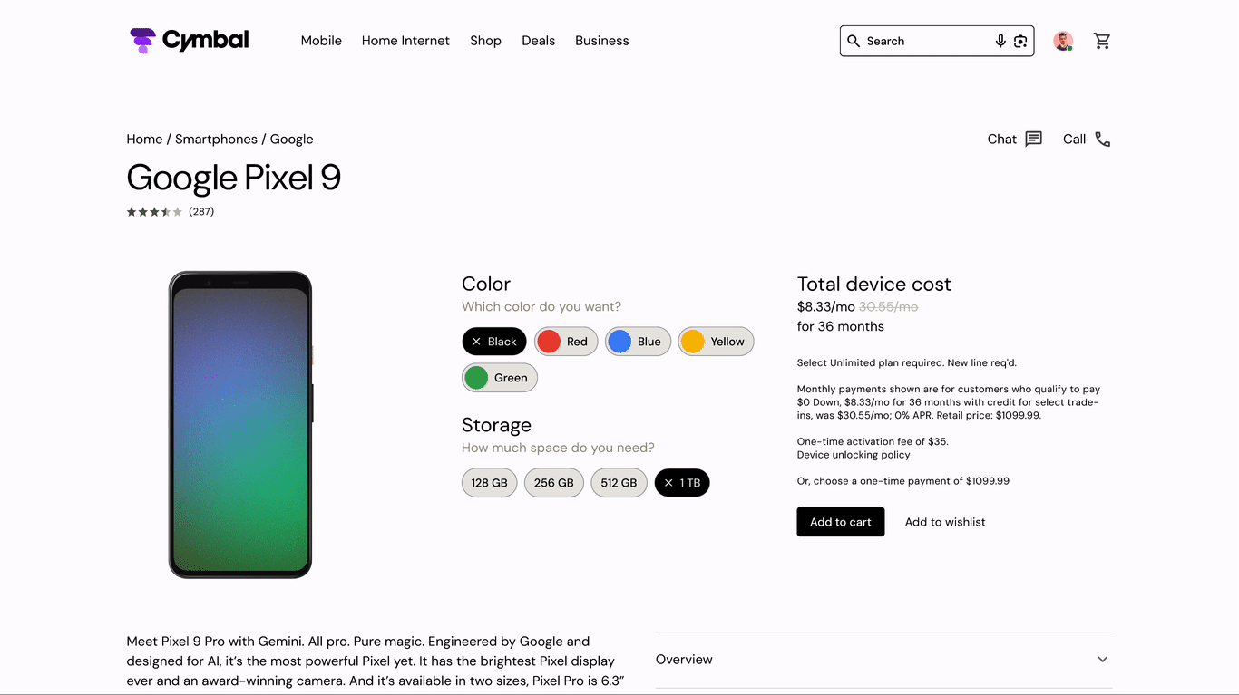 gif showing sample UI of AI generated summaries via AI overviews on a Telco company website