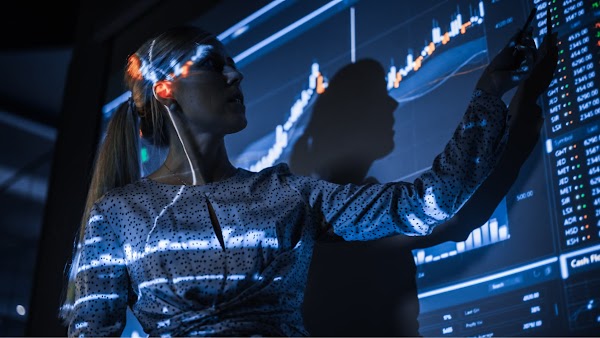 Woman presenting a demo