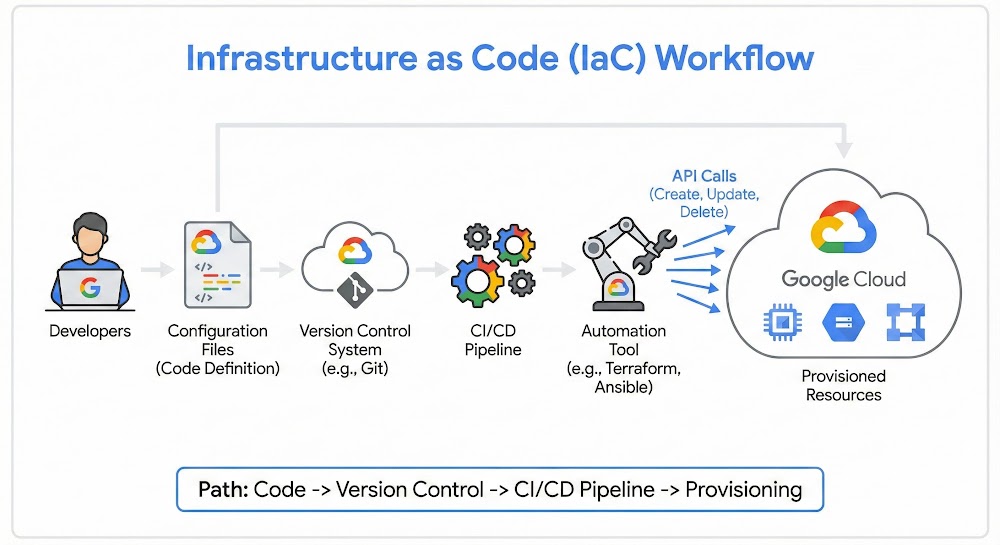 Infrastructure as Code Workflow infographic