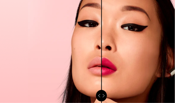 woman's face on phone