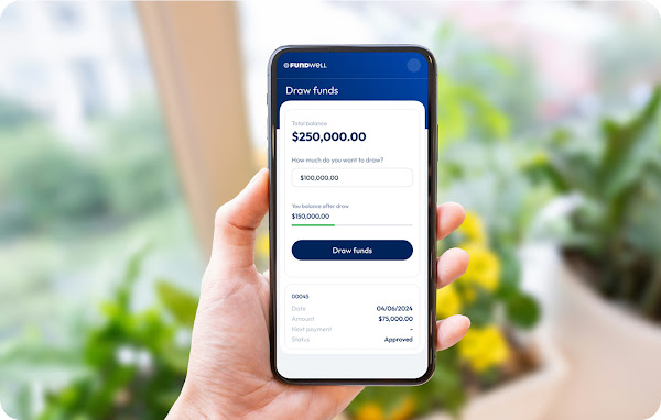 Fundwell draw funds from the app