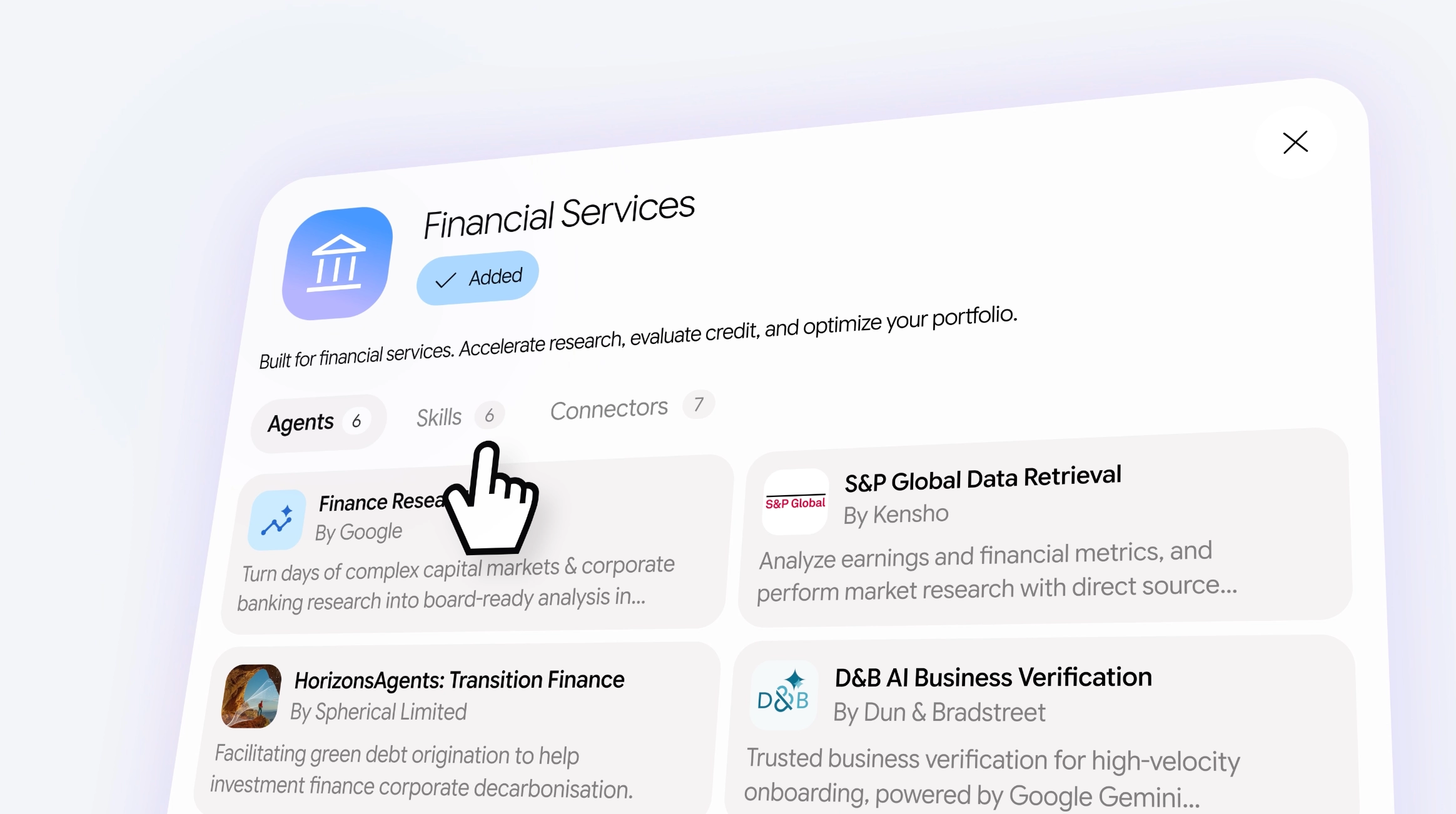 Gemini Enterprise for Financial Services UI
