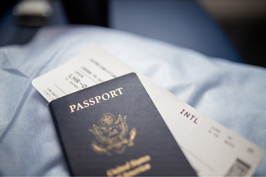 Passport and airline ticket