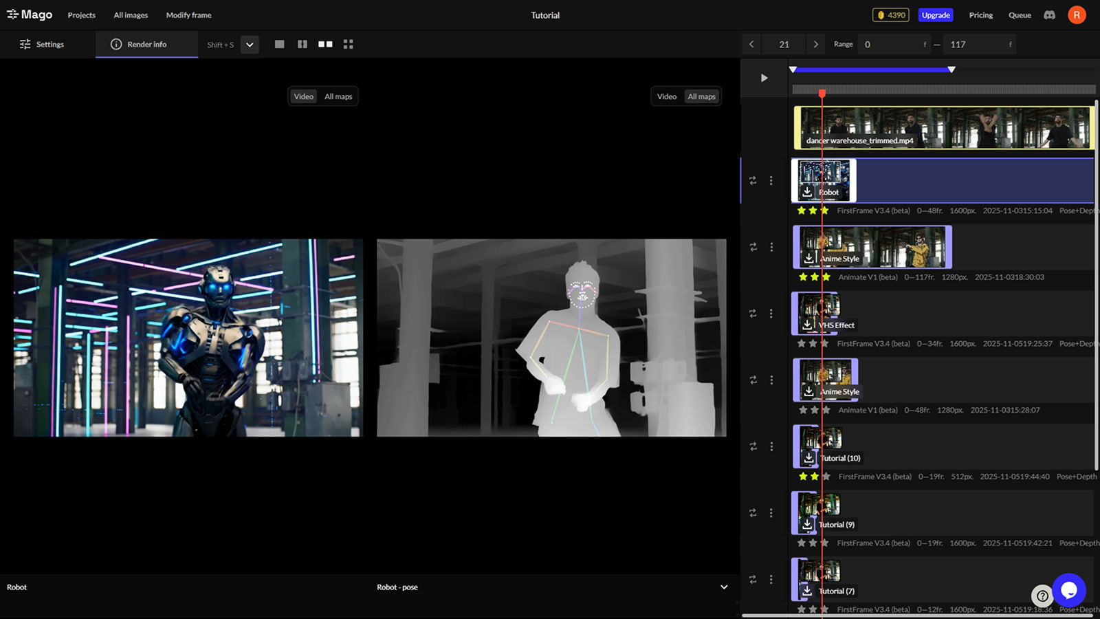 Generating a dancing robot with Mago Studio
