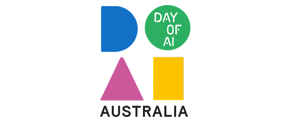 Colorful geometric logo for Day of AI Australia