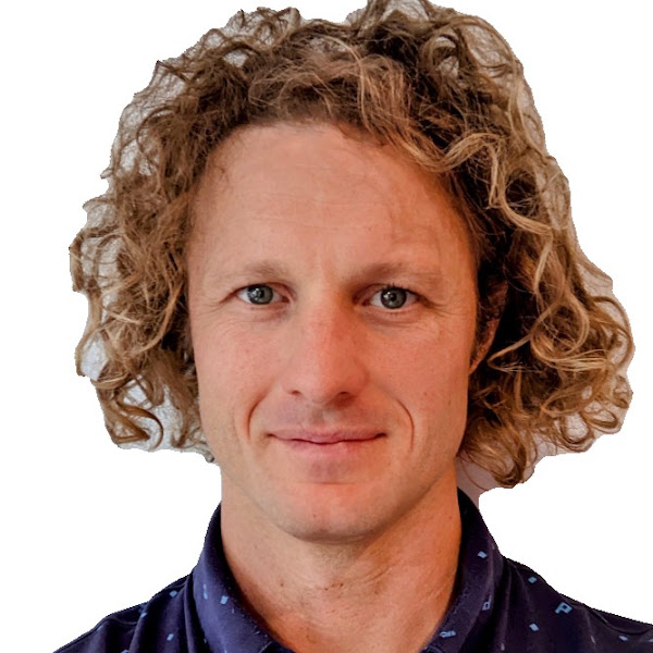 Men Smiling long hair blonde.