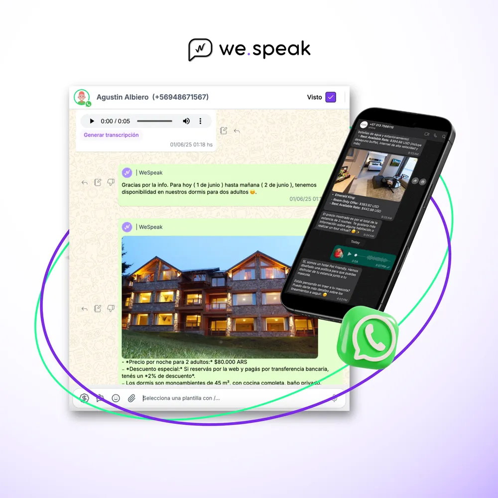 WeSpeak WhatsApp interface