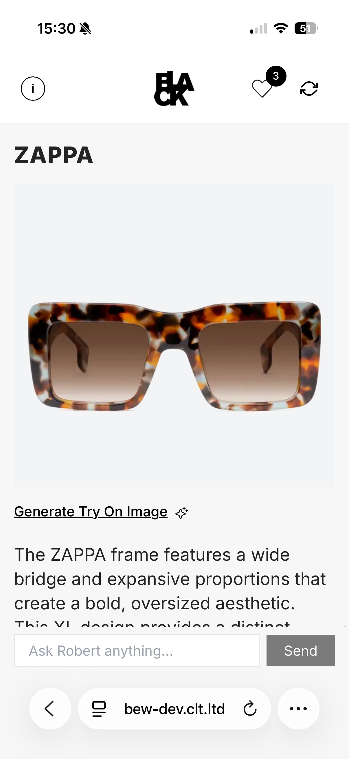 ZAPPA's oversized sunglasses with a tortoiseshell frame