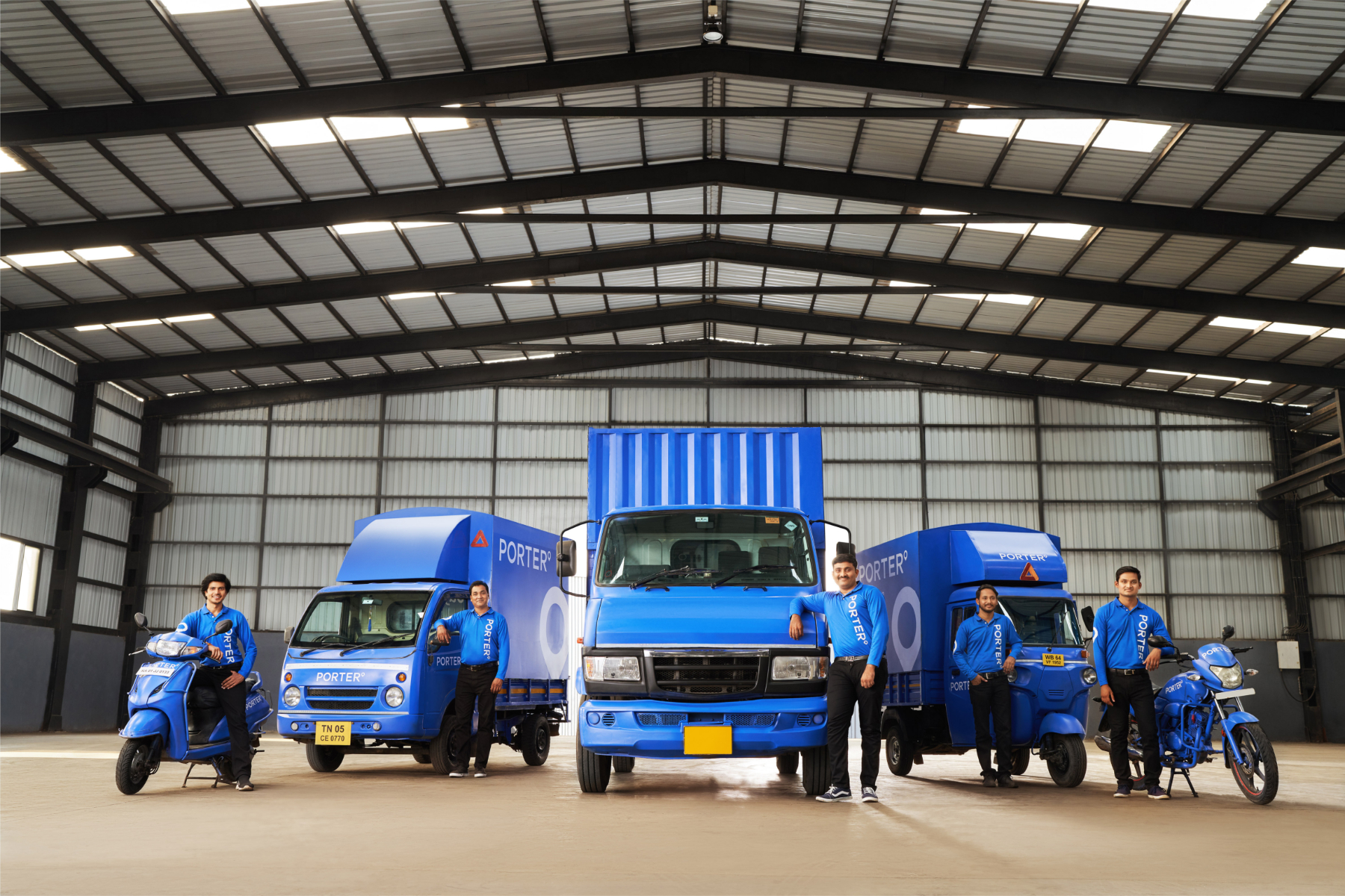 Porter team with delivery vehicles