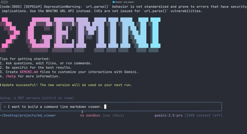 Vibe coding with Gemini CLI