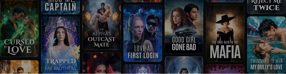 A banner featuring a collage of digital book covers for romance novels