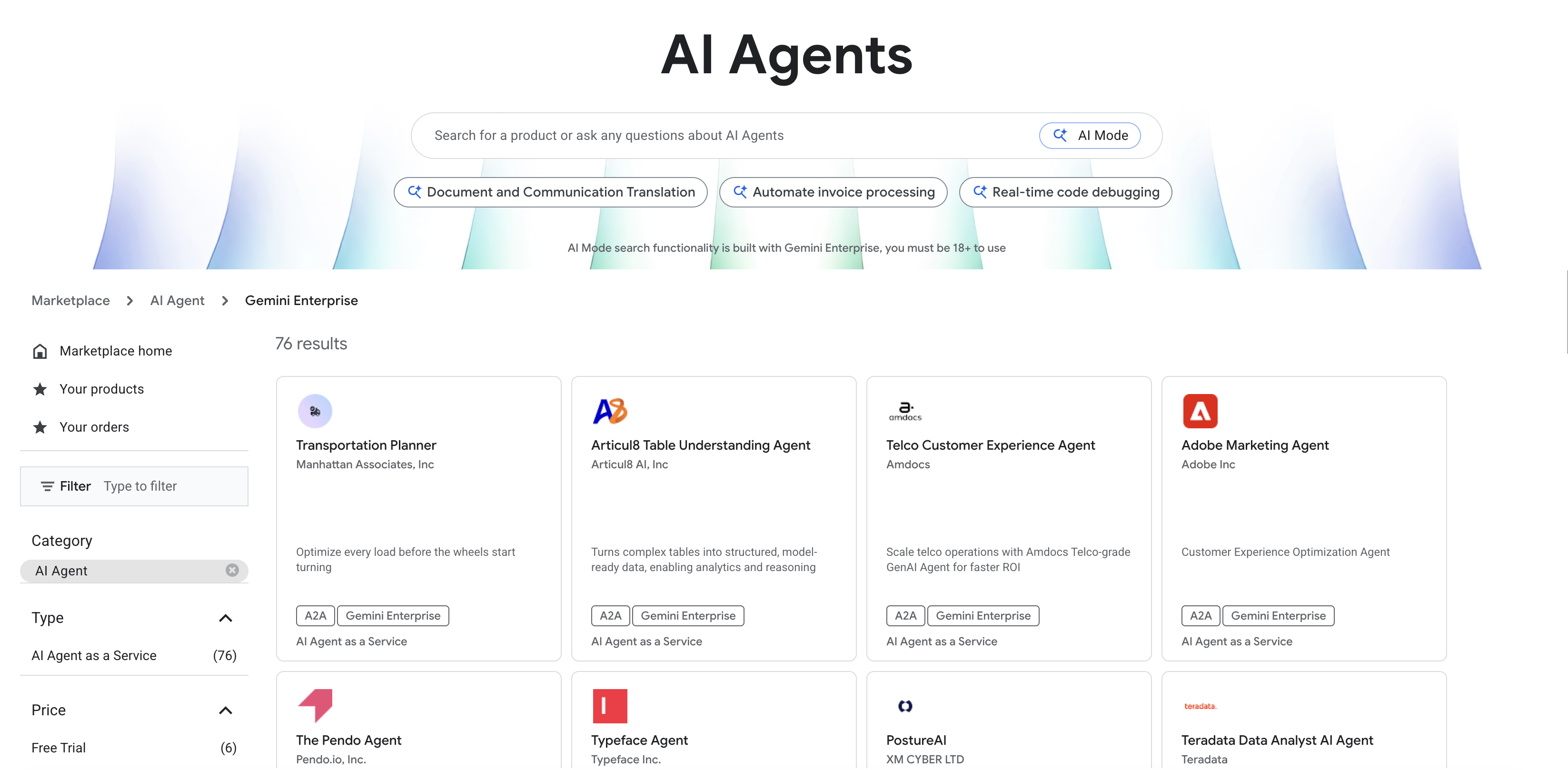 Agent Marketplace UI 