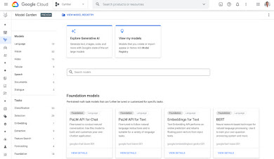 控制台內的模型園地檢視畫面
