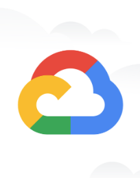 Google Cloud logo with clouds surrounding it