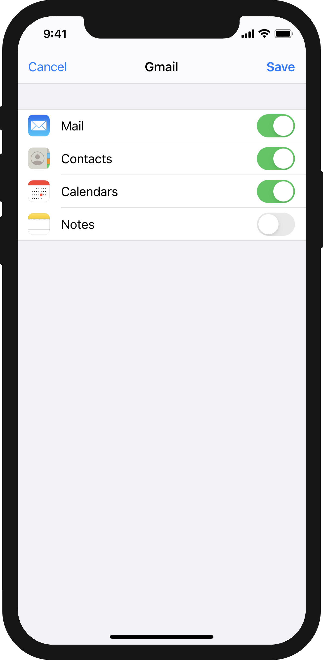 sign in google account on iphone