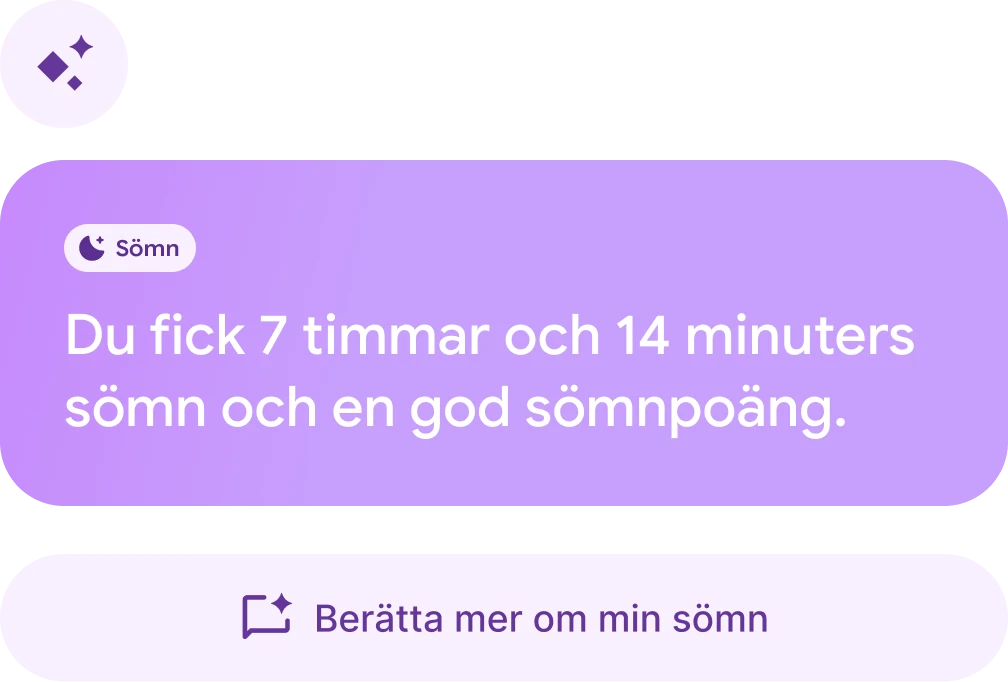 Chatt med hälsocoachen där det står ”Sover jag bättre de dagar då jag går fler steg?” 