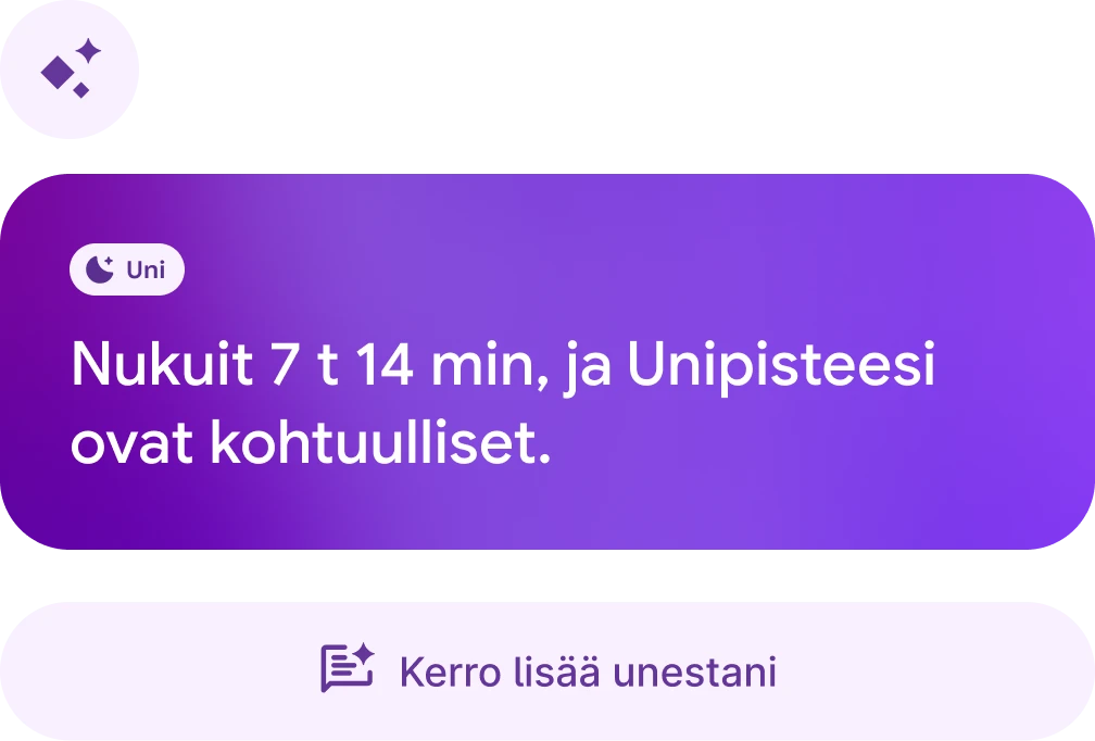Terveysvalmentaja sanoo chatissa "Nukunko paremmin päivinä, jolloin otan enemmän askeleita?" 