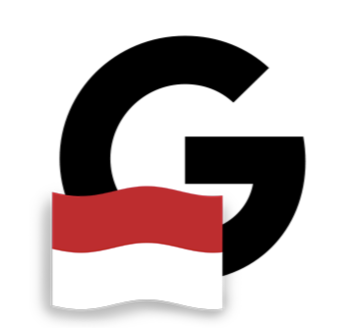 An illustration of the letter G with the Indonesian flag
