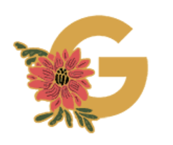 Illustration of the letter G with a flower