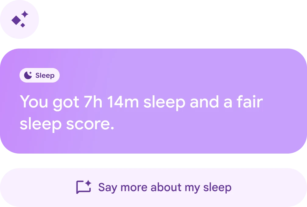 Health coach chat saying 'Do I sleep better on days when I take more steps?' 