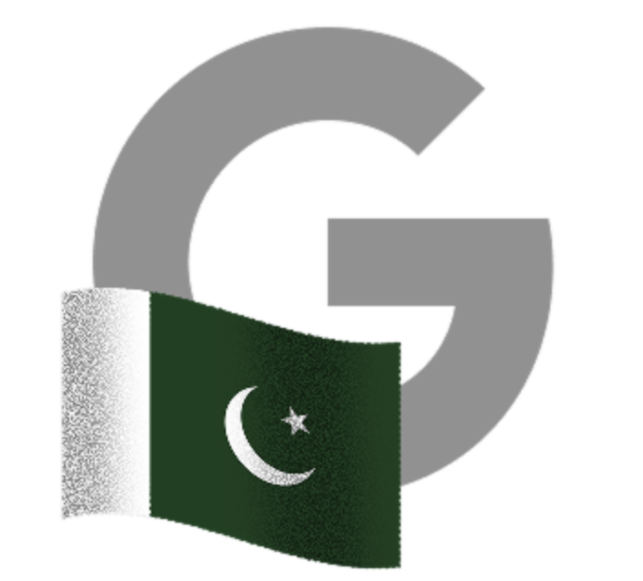 An illustration of the letter G with the Pakistani flag