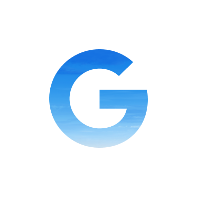 an ombre blue sky letter G