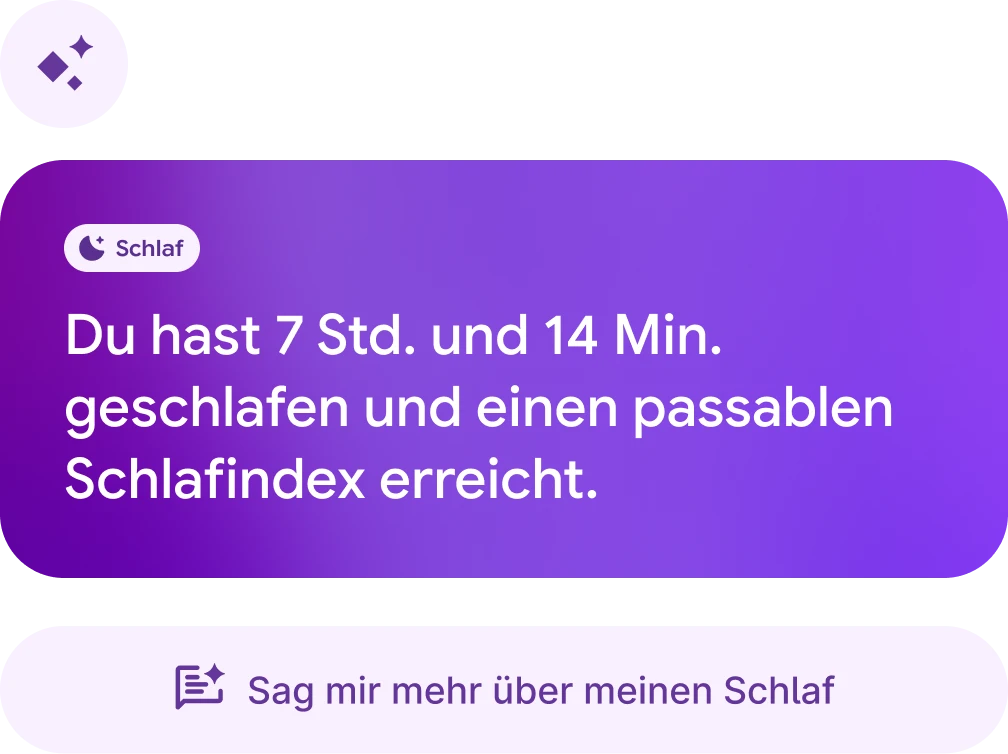 Chat mit dem Health Coach: „Schlafe ich besser an Tagen, an denen ich mehr Schritte mache?“ 