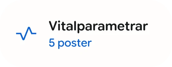Google Health Coach-bricka för vitalparametrar
