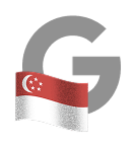 An illustration of the letter G with the Singaporean flag