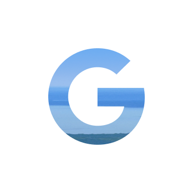 an ombre blue letter G