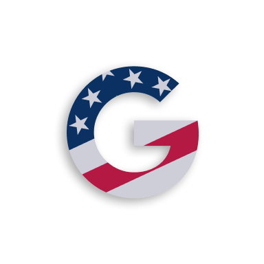 letter G filled with American flag print