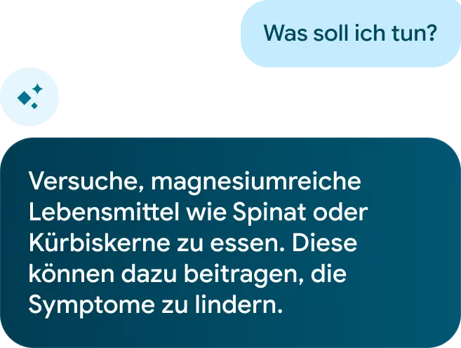Der Google Health Coach gibt Ernährungstipps zur Linderung von Symptomen im Zusammenhang mit der Frauengesundheit. 