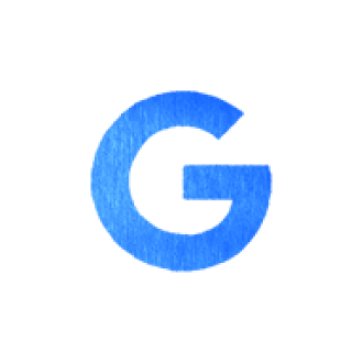 A textured, blue letter G