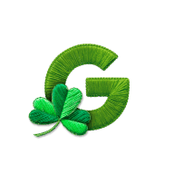 Illustration of the letter G with a clover