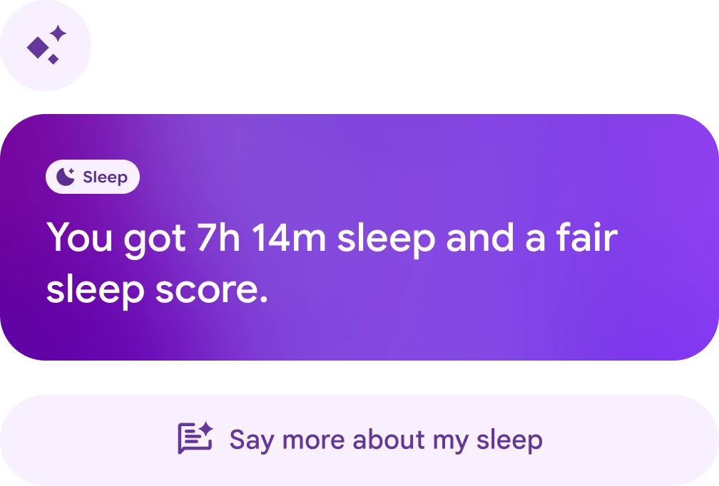 Health coach chat saying 'Do I sleep better on days when I take more steps?' 