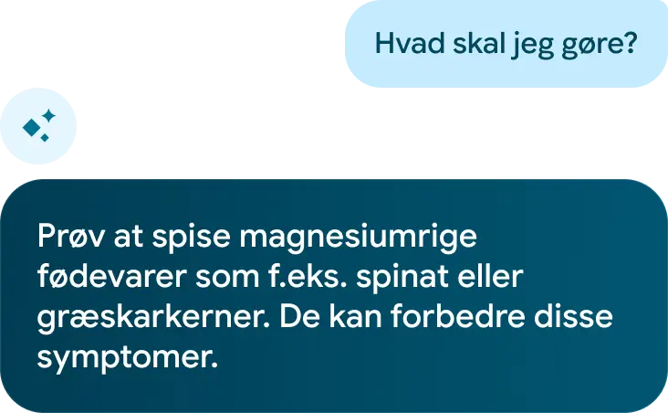 Billede af Google Health Coach, der giver kostråd til at forbedre kvinders helbredssymptomer. 