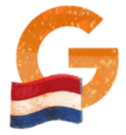 Illustration of the letter G with the Netherlands flag